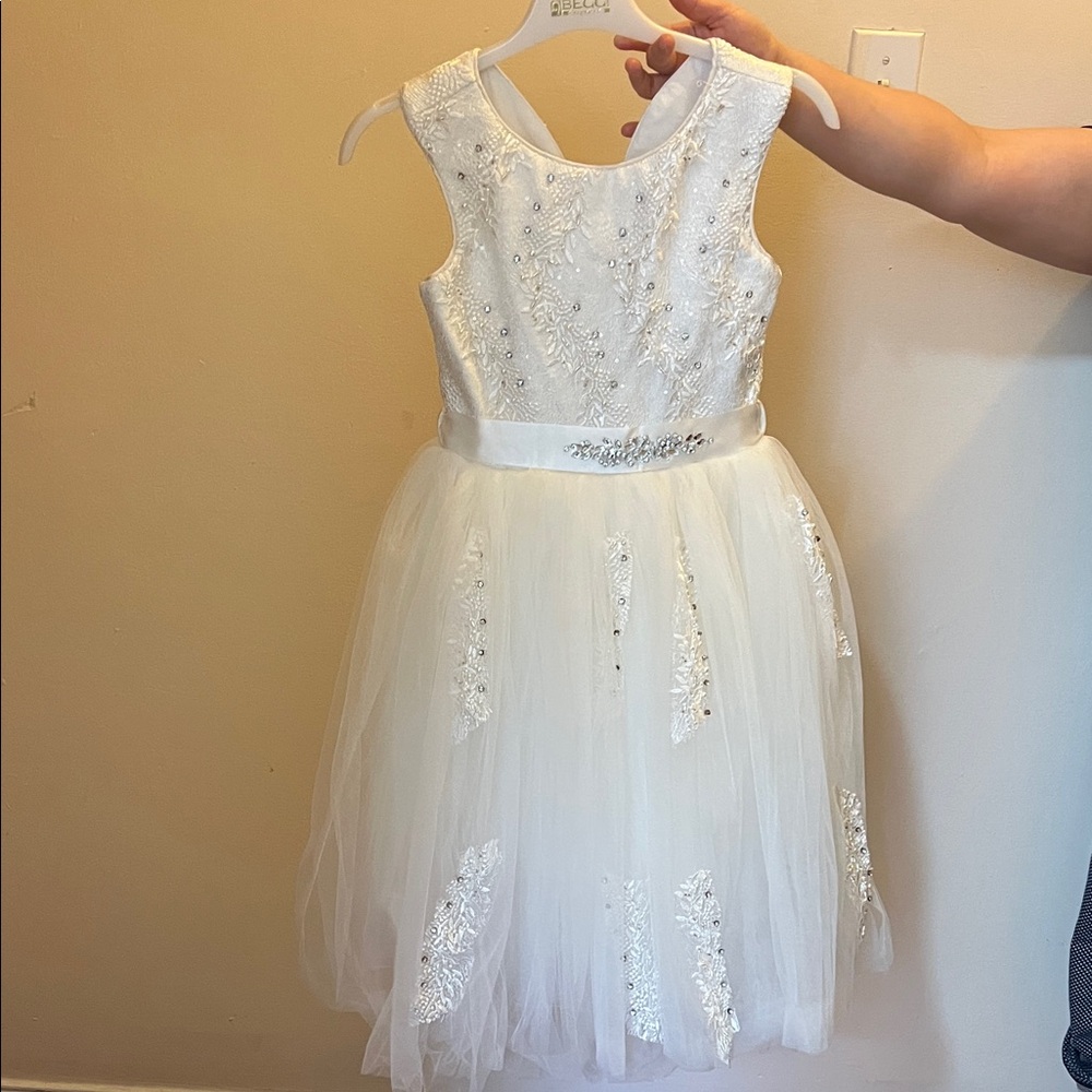Charming White Floral Kids Dress